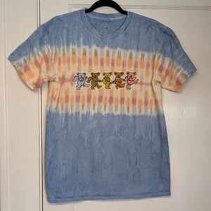 Grateful Dead Dancing Bears Tie-Dye T-Shirt Sundog Sz M Blue/Rainbow 100% Cotton